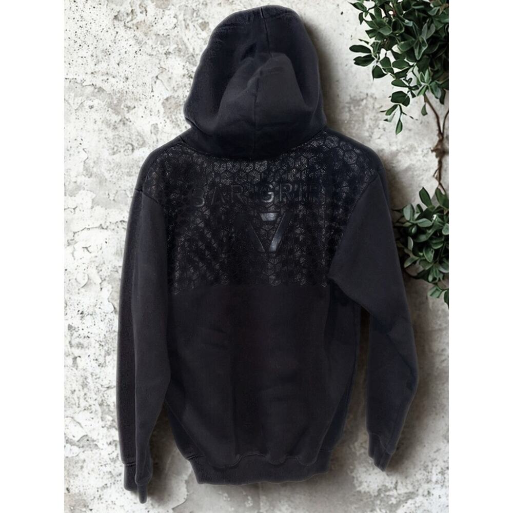 A7 Bar Grip Hoodie Men S Black Powerlifting Sweatshirt Textured Back Logo EUC - Picture 2 of 9
